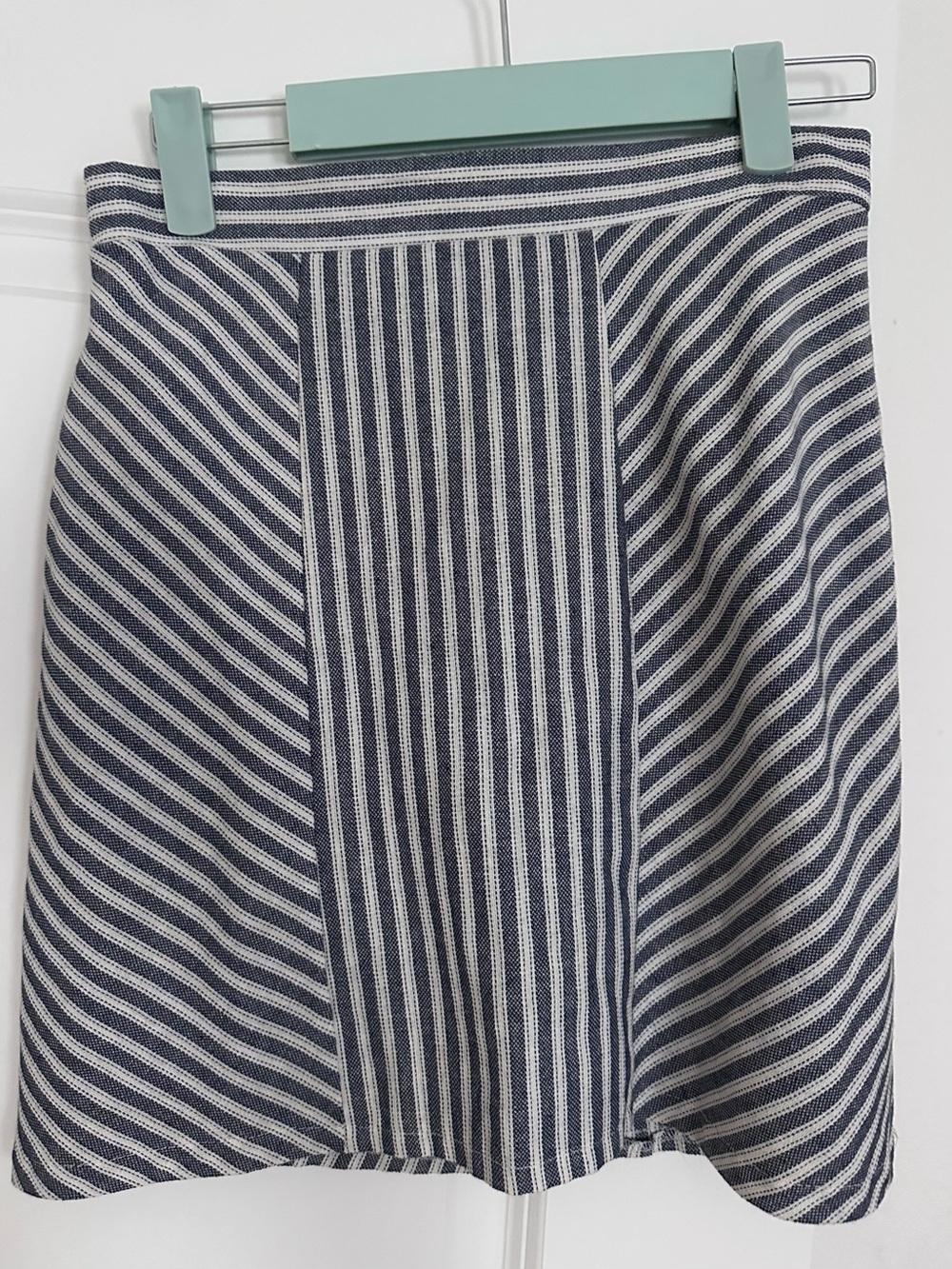 Abound Navy and White Striped A-Line Skirt